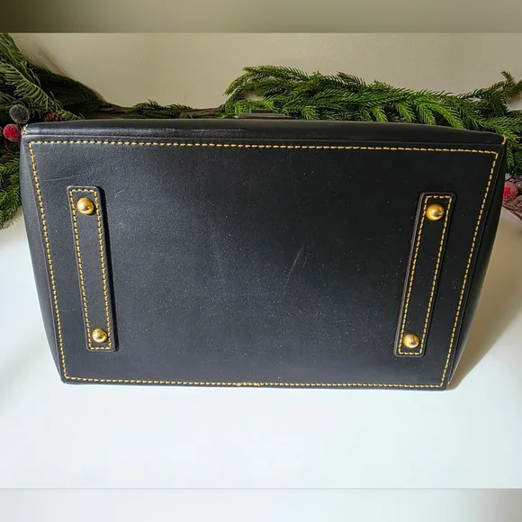 Dooney & Bourke Emerson Satchel/Crossbody Black Florentine Leather Gold Hardware - Picture 7 of 13